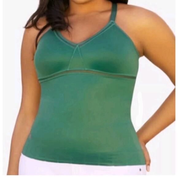 Ruby Ribbon Siren Cami Sz 44 Palm Leaf Green Style #1906 Shapewear Full Support - Picture 1 of 14
